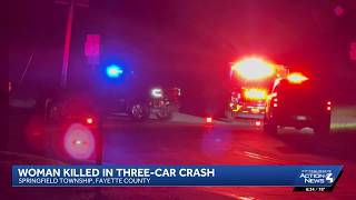 Woman, 65, dies after 3-vehicle crash in Fayette County