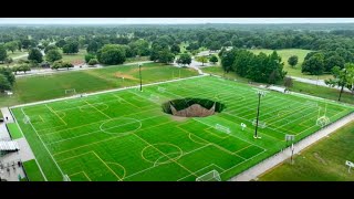 Moment Sinkhole Swallows Soccer Field, Light Pole in Illinois