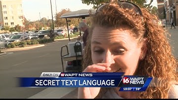 Teen using secret text language