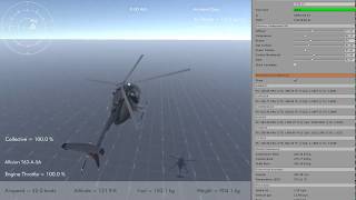 Silantro Unity3D Helicopter Simulator: MH-6 Flight Test + Landing