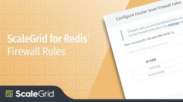 Firewall Rules for Redis™ - ScaleGrid DBaaS