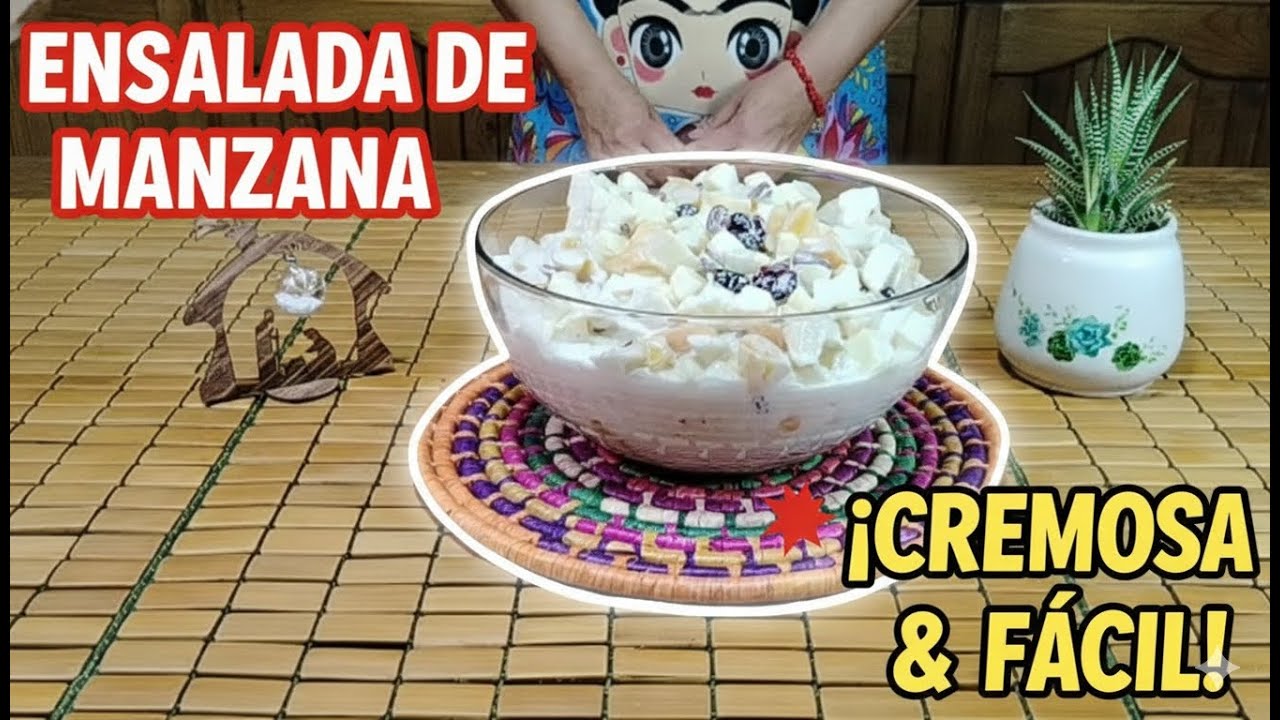 ✨ Ensalada de Manzana Cremosa y Navideña 🎄 | Receta FÁCIL de preparar!