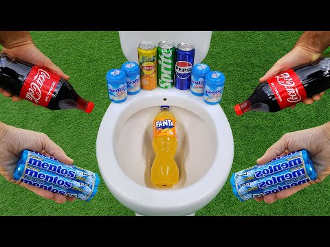 Big Fanta, Coca Cola VS Popular Sodas !!! Pepsi, Sprite, Lipton and Mentos in the toilet