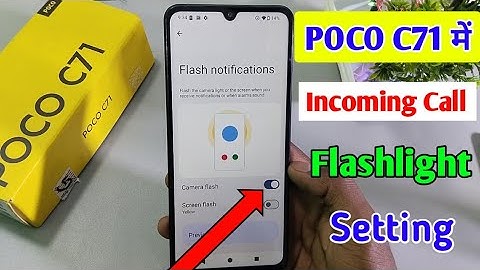 Poco c71 me incoming call flashlight setting/how to on flashlight setting in poco c71 mobile me//