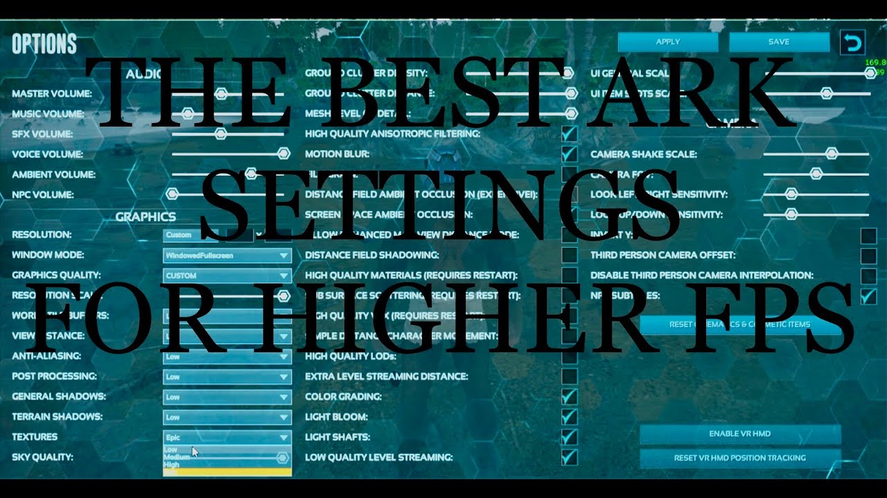 The Best Settings In Ark For Higher Fps - YouTube