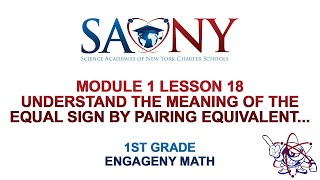 1st Grade EngageNY Math - Module 1 Lesson 18  Understand the meaning of the equal sign by pairing...