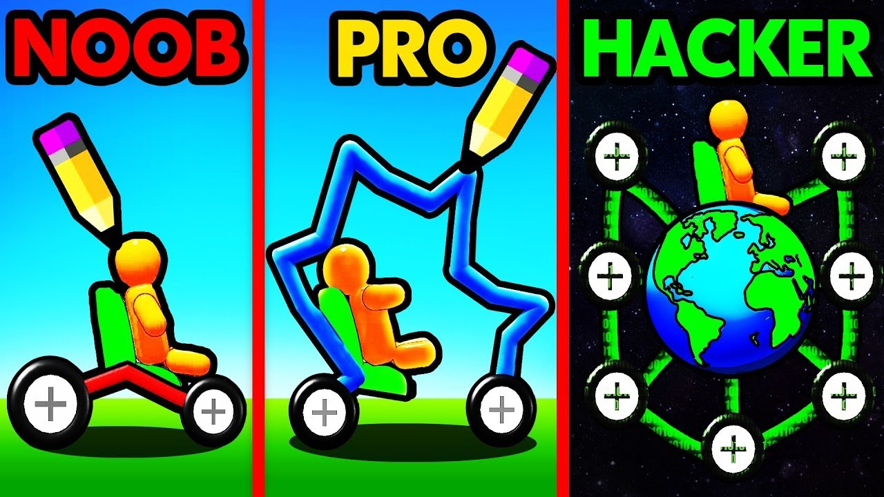 DIBUJANDO AUTOS NOOB vs PRO vs HACKER