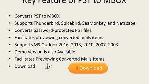 Convert PST to MBOX - Outlook to Apple Mail, Thunderbird, Entourage etc.