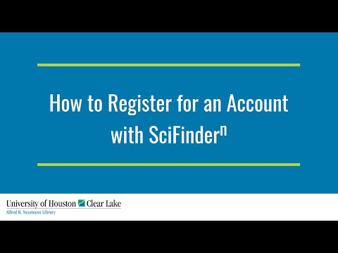 How to Register for an Account with SciFinder-n