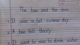 The bee and dove story for writing in english 20 lines |20 lines bee and dove story in english