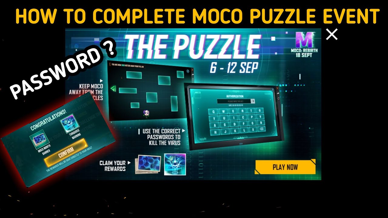 MOCO PUZZLE PASSWORD // HOW TO COMPLETE MOCO PUZZLE EVENT IN FREEFIRE 