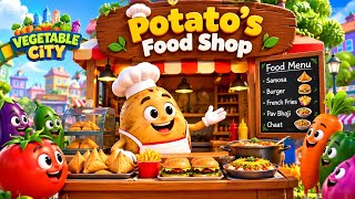 Potato Opens His First Food Shop! 😱🥔🍔 | Vegetable City
