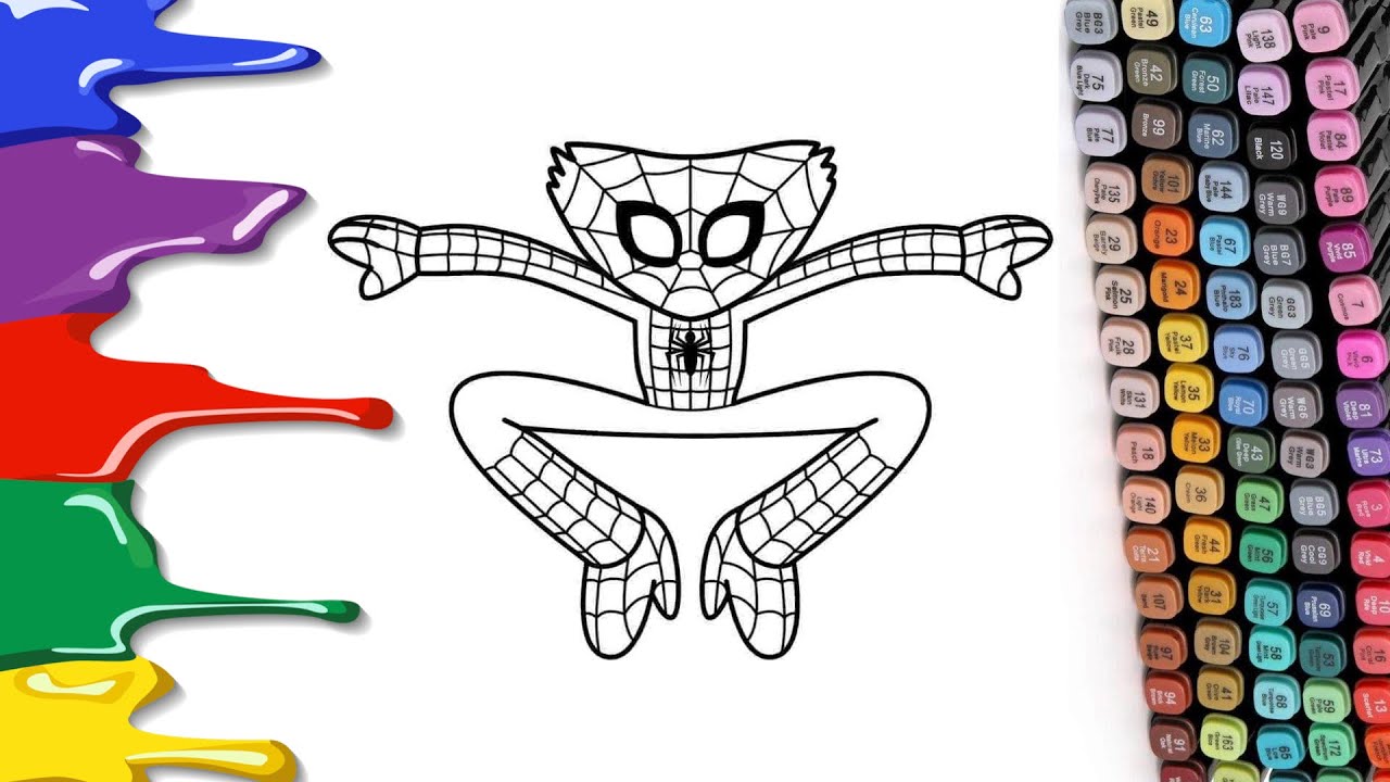 Huggy Wuggy Spider-Man Coloring Pages - YouTube