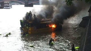 London tour boat catches fire