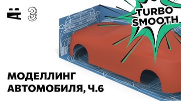 3ds Max. Моделирование автомобиля 6 – TurboSmooth, Extrude, Chamfer, Inset, Clay