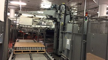 Whallon Brite Stacker/Full Can Palletizer palletizing cans