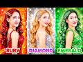 Poor Emerald Vs Rich Ruby Vs Giga Rich Diamond Girl At The Ball! Who Will Become Princess?