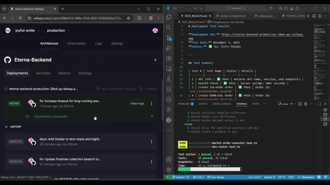 Order Execution Engine for DEX Trading | Deployed backend