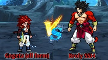 Ultimate Gogeta (all form) VS Broly SSJ4 in Jump Force Mugen😲