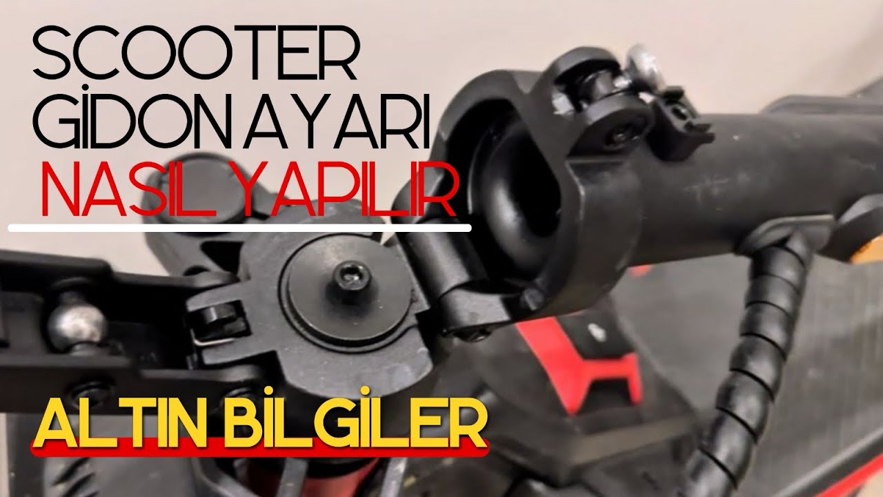 Регулировка руля и рамы скутера (сверху вниз).