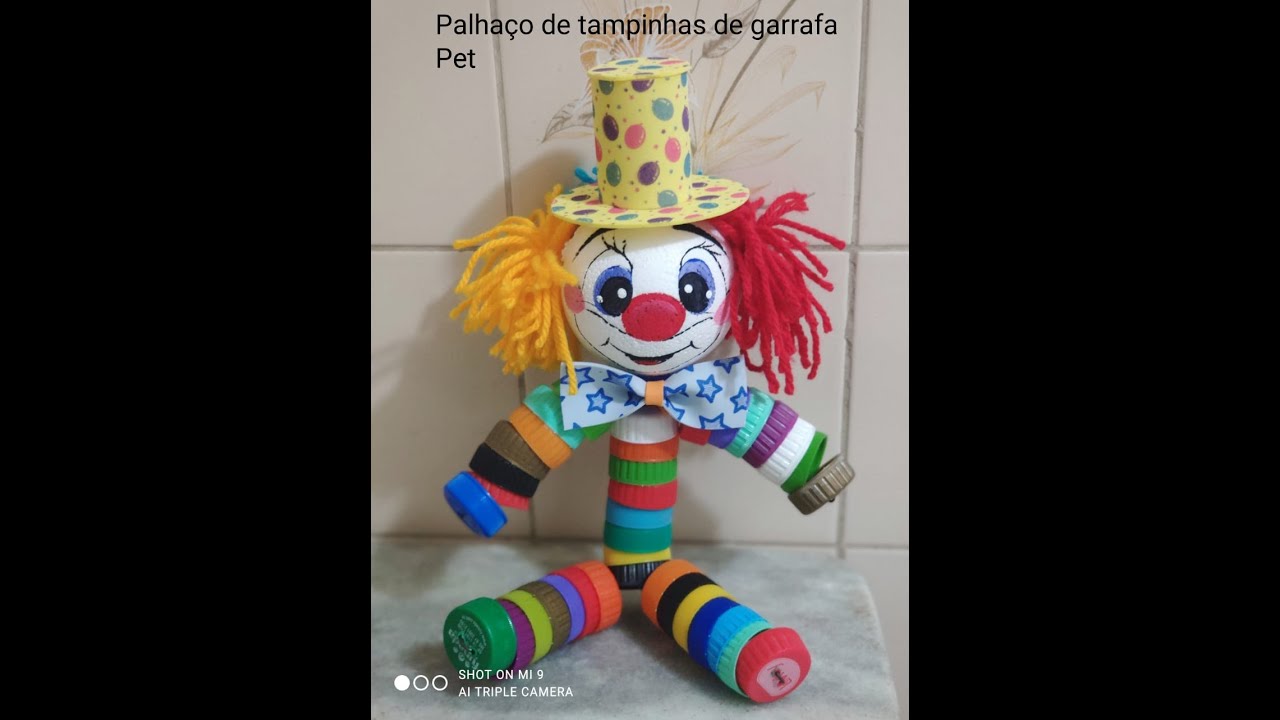Fazendo Palhacinho de Tampinhas de Garrafa Pet