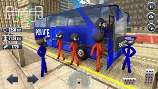 Prison Stickman Transport Police Van Sim 2019 - Driver Stickman - Android Games [HD] screenshot 5