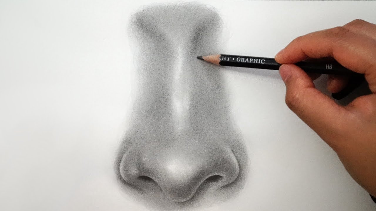 how to draw a female nose step by step