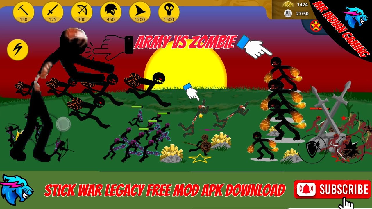 😎Stick War Legacy you Vs Maverick / Zombie / Mod