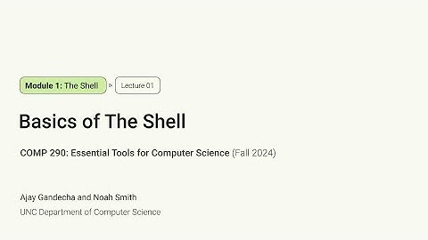 Essential Tools for CS #1: Getting Started + Introduction to the Shell | COMP 290 at UNC-Chapel Hill