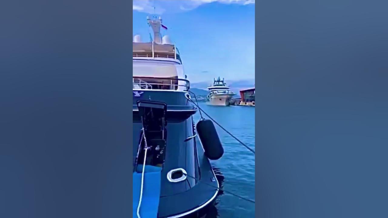 Bernard Arnault's luxury yacht Symphony moored in the gulf of St Tropez,  Southern France, August 2, 2017. She is a 101 meter luxury yacht, built as  Project 808 at the Royal Van