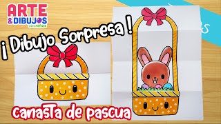 Como dibujar una CANASTA DE PASCUA | DIBUJO SORPRESA