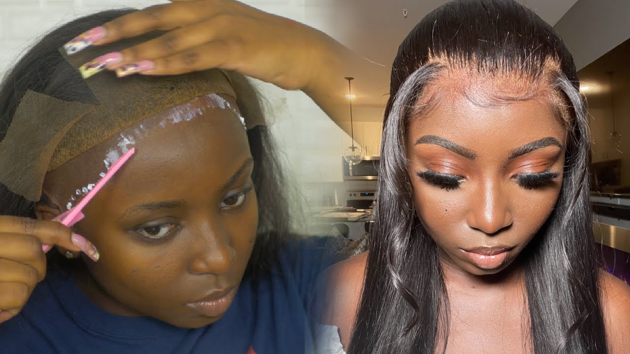 How To Glue Down A Frontal Wig At Home Long Lasting Results For Beginners Isee Hair Youtube