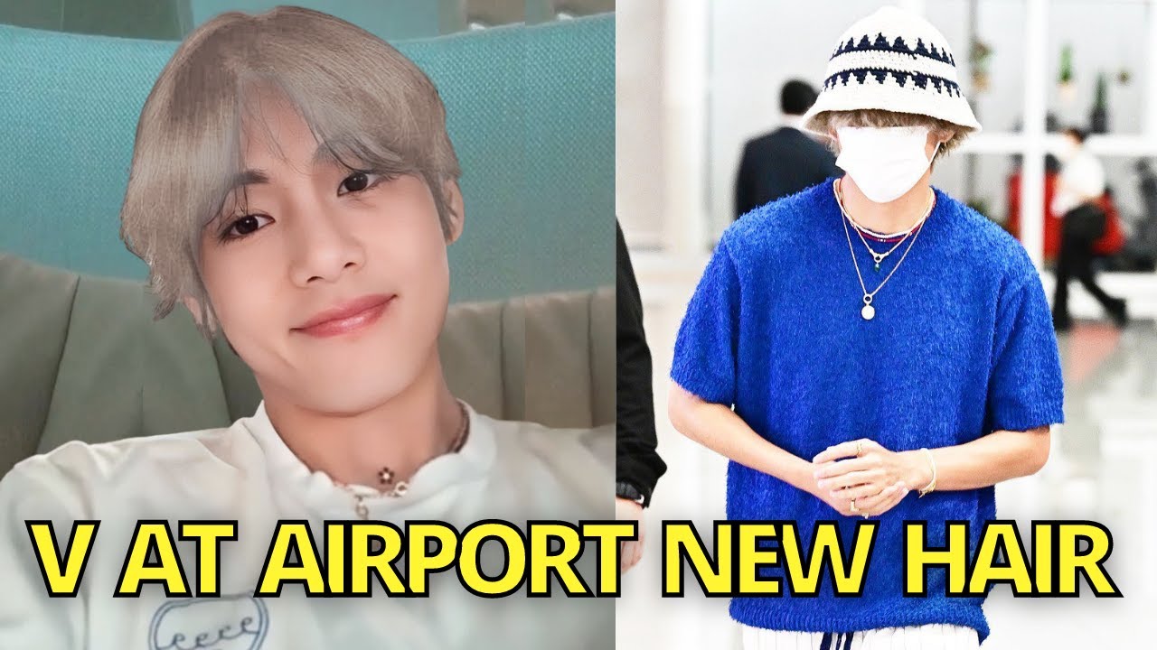 BTS - Worldwide 방탄소년단 - Kim Taehyung at the Airport on his