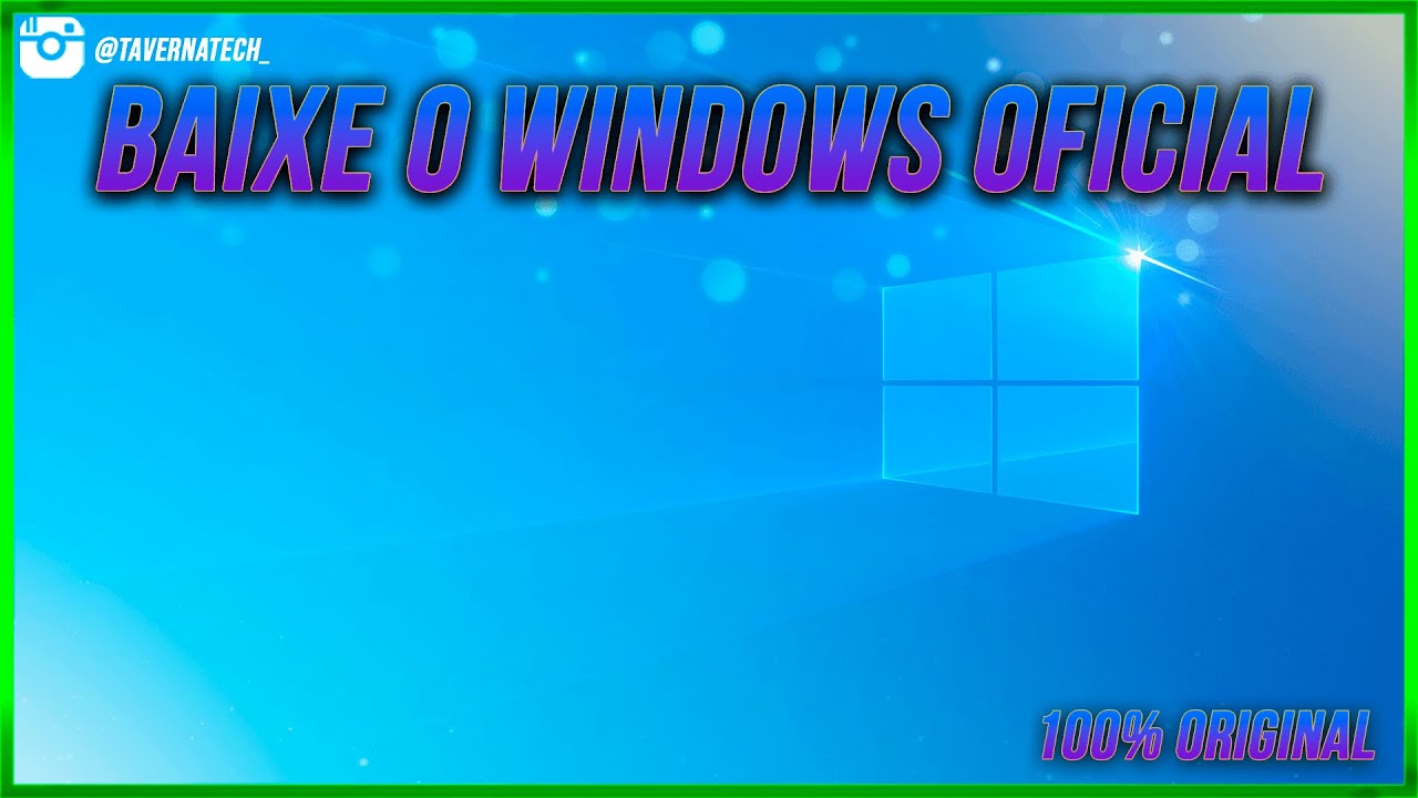 Cópia Windows original, sem programas, cracks e chaves.