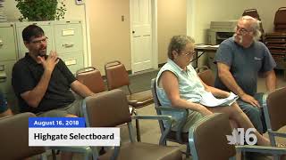 Highgate Selectboard | 8/16/2018