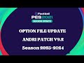 PES2021 || OPTION FILE UPDATE FOR ANDRI PATCH V9.2 || SUMMER TRANSFER 27102023