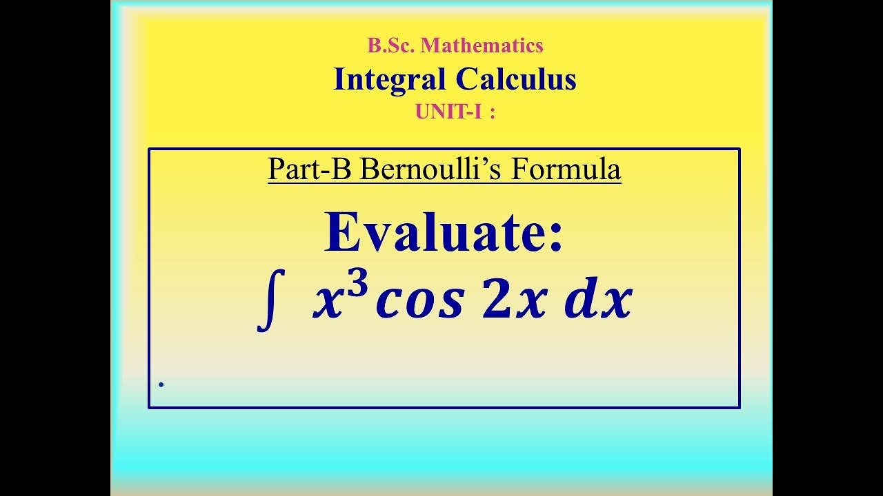 Bernoulli's formula # Allied Maths -2 # Integral calculus # In Tamil ...