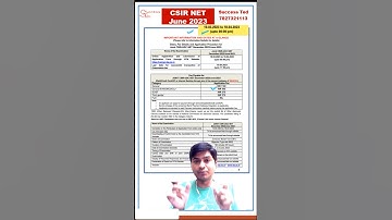 Information Bulletin CSIR NET JUNE 2023 | #successted #csirnetjune2023