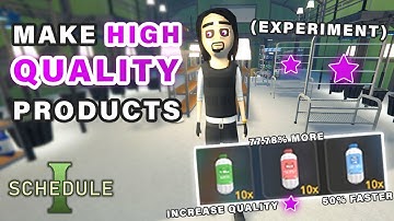 Testing the Best Ways to Make High Quality Product ► Schedule 1