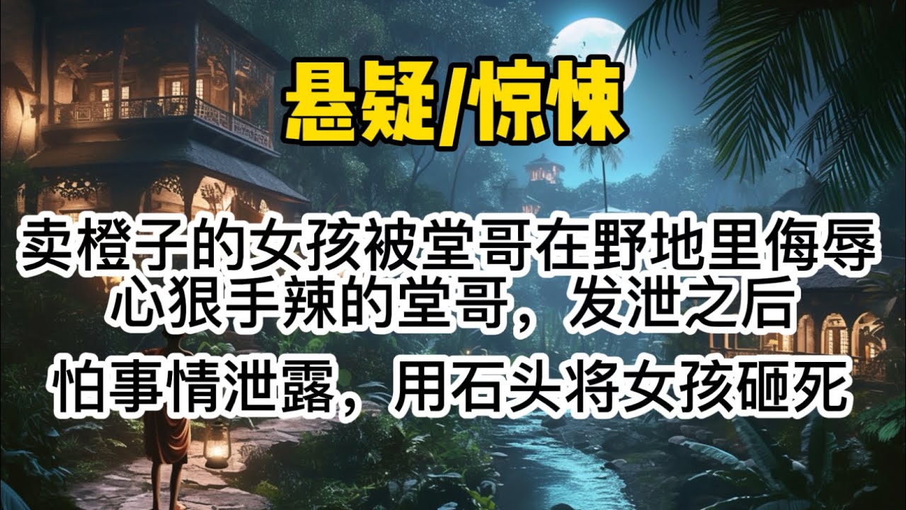 卖橙子的女孩被堂哥在野地里侮辱。心狠手辣的堂哥，发泄之后，怕事情泄露。用石头将女孩活活砸死。#惊悚 #懸疑 