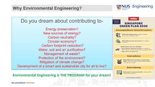 Environmental Engineering at NUS e-Open House 2021 information session - 1 Mar