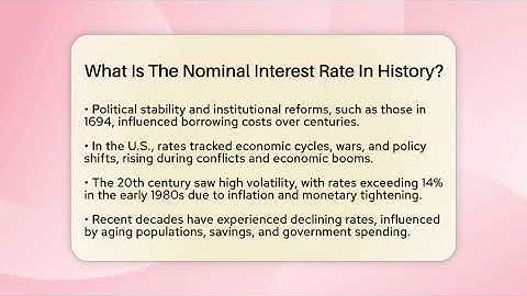What Is The Nominal Interest Rate In History? - Financial History Files