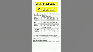 Final cutoff CSIR NET DEC 2024 #csirnet #cutoff #csirnetdec2024 #trending #viralvideo #shorts