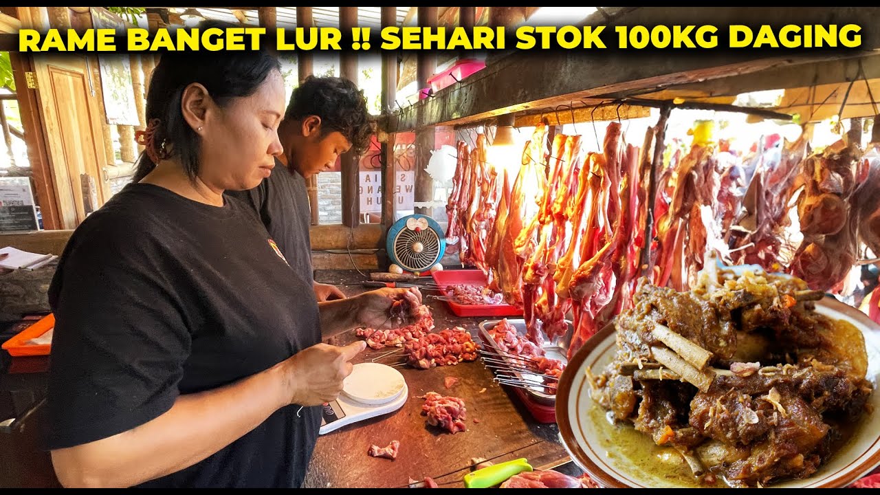 SEHARI STOK 100KG DAGING, 4 JAM SUDAH HABIS.. HIDDEN GEM SATE KAMBING PAJANGAN BANTUL, 