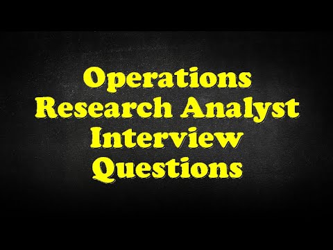 interview questions for operations research analyst