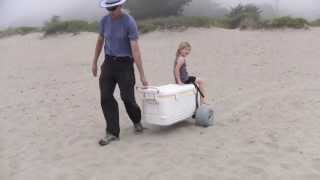 Wheel Axle Kit transforms a cooler to a kid carrier