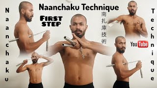 Naanchaku Technique 🤯☝️🤕 First step 🤺 martial art #nunchakufreestyle #nunchakutraining #viralvideo