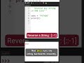 Reverse a String in One Line! 🔄 #CodingTips #Programming #PythonHacks