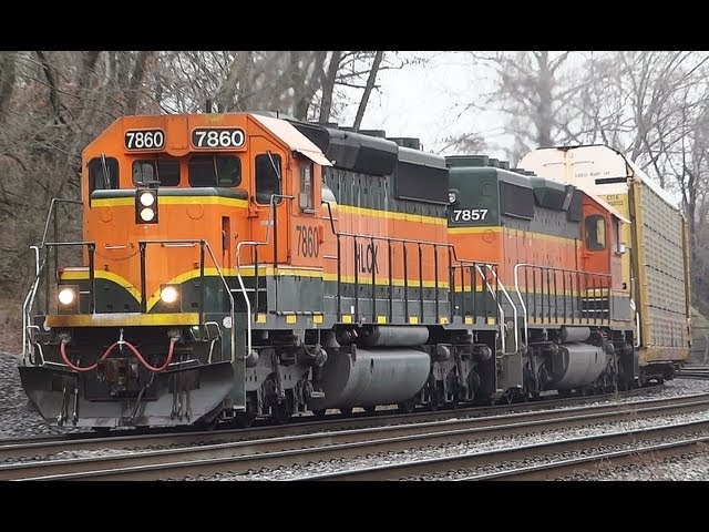 RARE - Pair of HLCX Ex - BNSF SD40-2's Leading CSX - YouTube