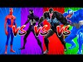 SUPERHERO COLOR DANCE CHALLENGE Spider-Man vs Symbiote Spider-Man vs Venom vs Blue Venom
